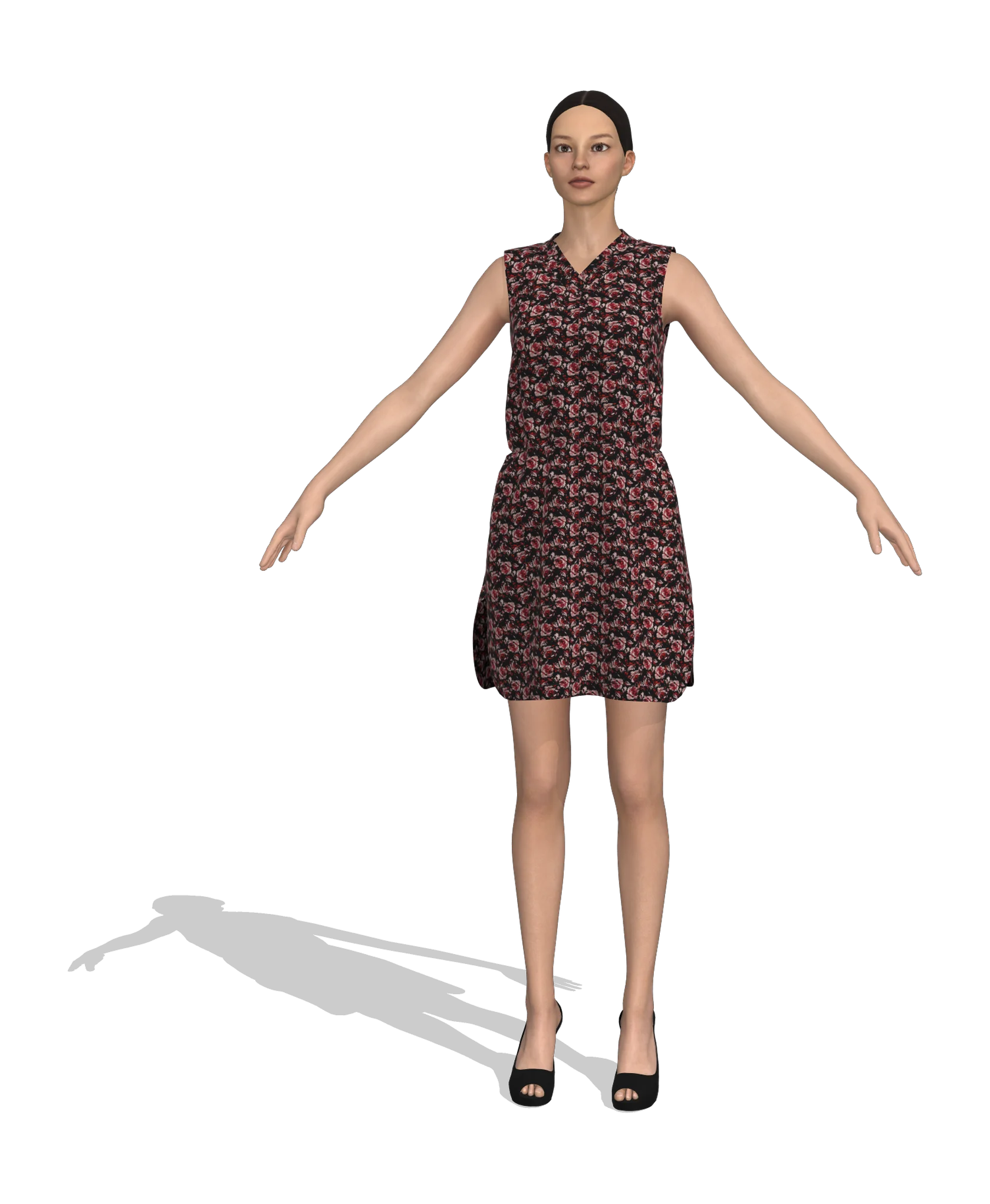 KDscion p198 sleeveless shift dress - elastic waist